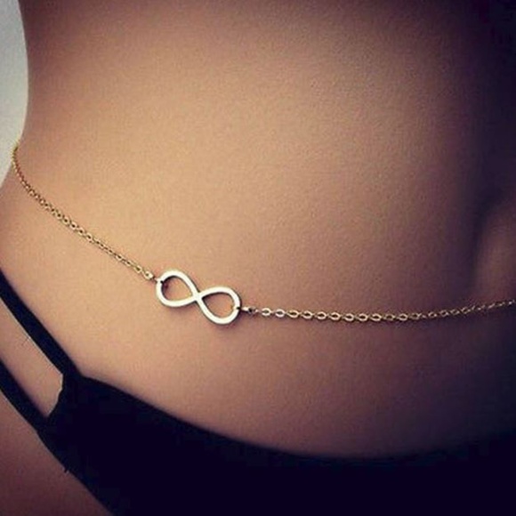 BRAND NEW Belly Chain Necklace Infinity Body Chain - Picture 1 of 5